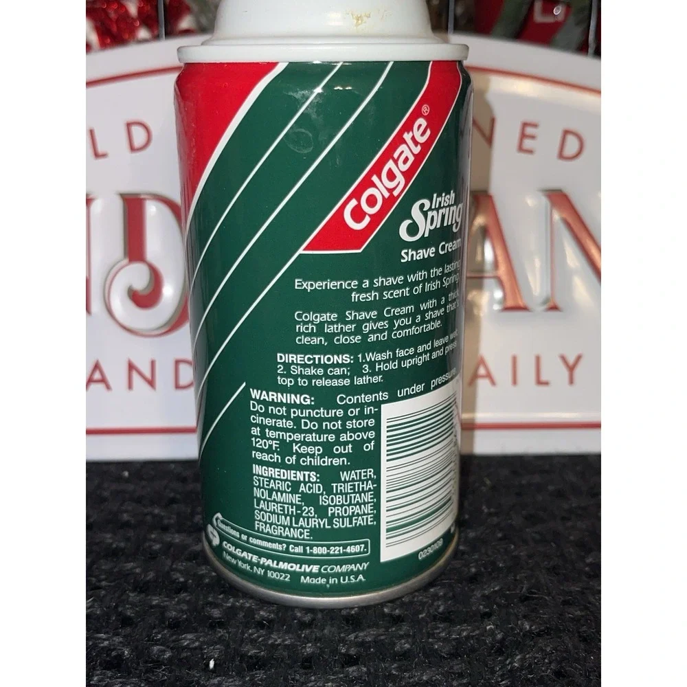 Vintage Colgate Irish Spring Scent Shaving Cream, 11oz., New Old Stock‎